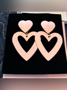 Pink Heart Drop Earrings - Women Jewelry